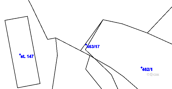 Parcela st. 463/17 v KÚ Javorná u Toužimi, Katastrální mapa