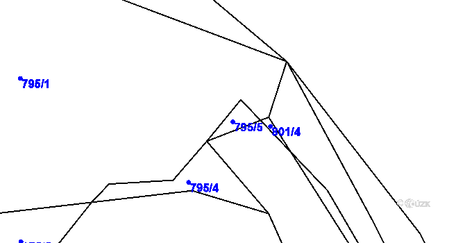 Parcela st. 795/5 v KÚ Javorná u Toužimi, Katastrální mapa