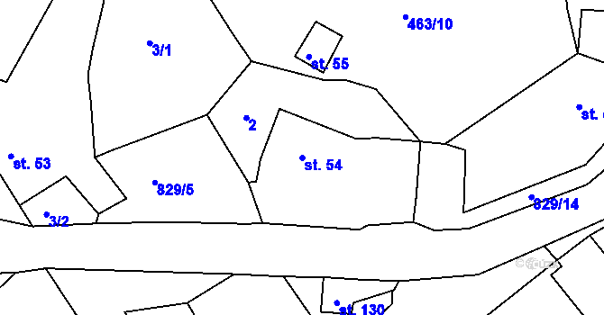 Parcela st. 54 v KÚ Javorná u Toužimi, Katastrální mapa