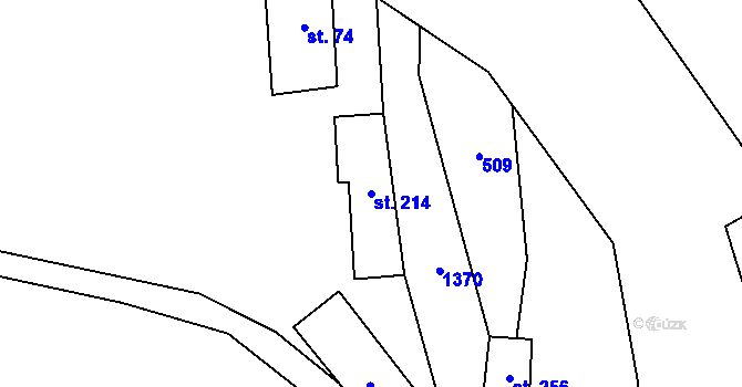Parcela st. 214 v KÚ Javorná na Šumavě, Katastrální mapa