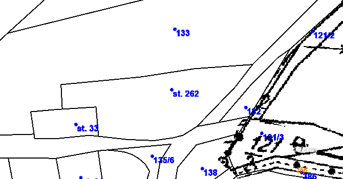 Parcela st. 262 v KÚ Javorná na Šumavě, Katastrální mapa