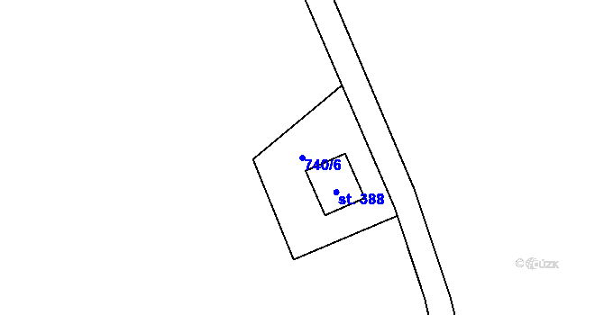 Parcela st. 740/6 v KÚ Javorná na Šumavě, Katastrální mapa