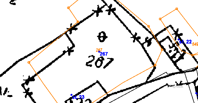Parcela st. 267 v KÚ Svinná na Šumavě, Katastrální mapa