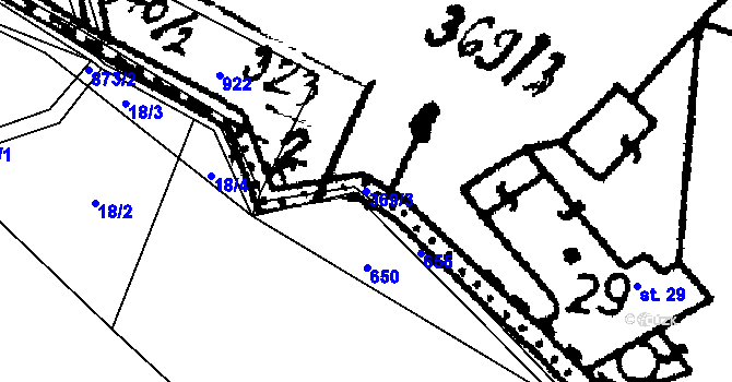 Parcela st. 369/3 v KÚ Svinná na Šumavě, Katastrální mapa