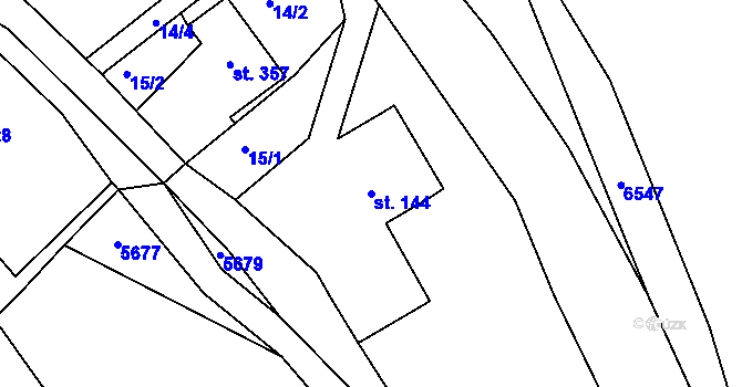 Parcela st. 144 v KÚ Javornice, Katastrální mapa