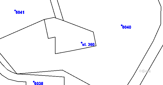 Parcela st. 360 v KÚ Javornice, Katastrální mapa