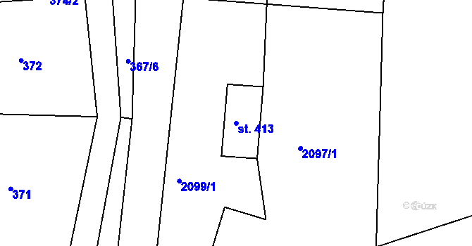 Parcela st. 413 v KÚ Javornice, Katastrální mapa