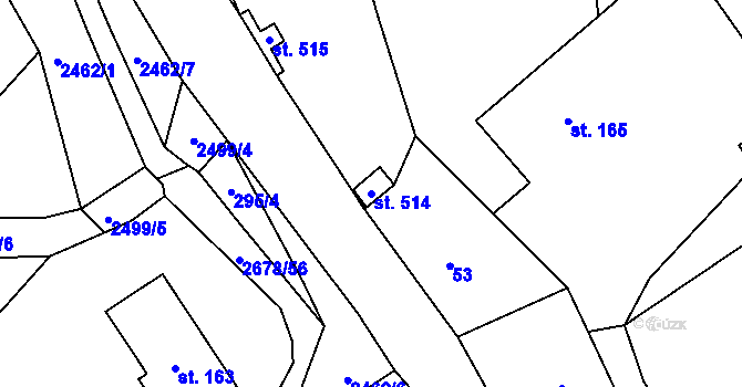 Parcela st. 514 v KÚ Javornice, Katastrální mapa