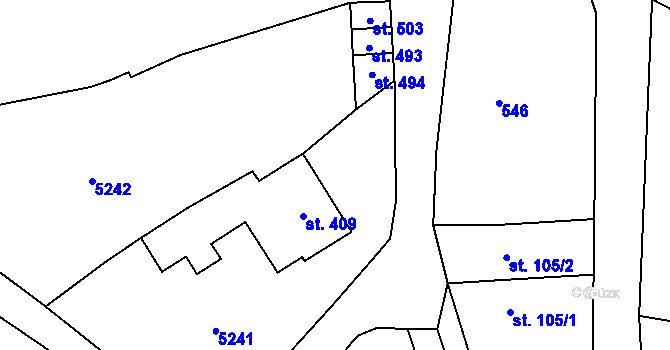 Parcela st. 600/3 v KÚ Javornice, Katastrální mapa