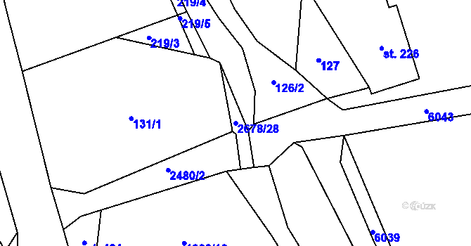 Parcela st. 2678/28 v KÚ Javornice, Katastrální mapa