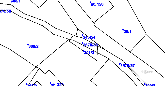 Parcela st. 2678/38 v KÚ Javornice, Katastrální mapa