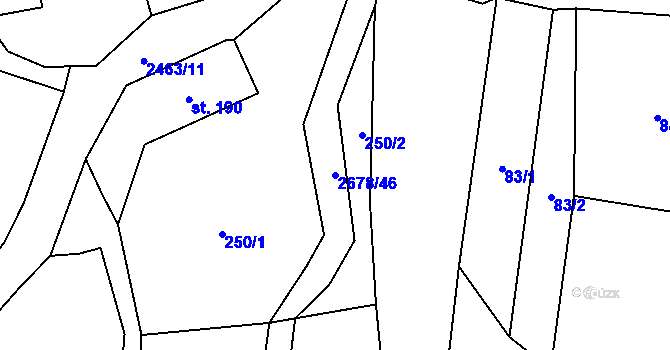 Parcela st. 2678/46 v KÚ Javornice, Katastrální mapa