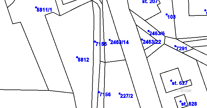 Parcela st. 2678/61 v KÚ Javornice, Katastrální mapa