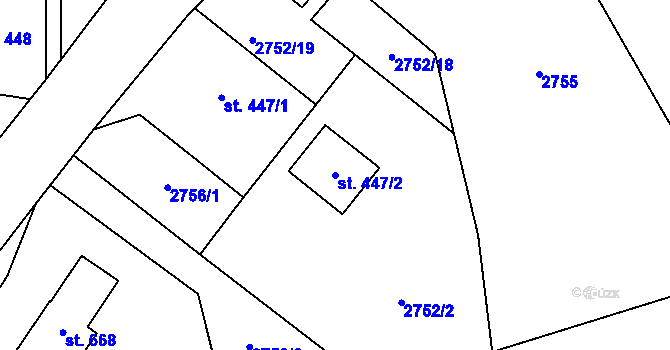 Parcela st. 447/2 v KÚ Javornice, Katastrální mapa