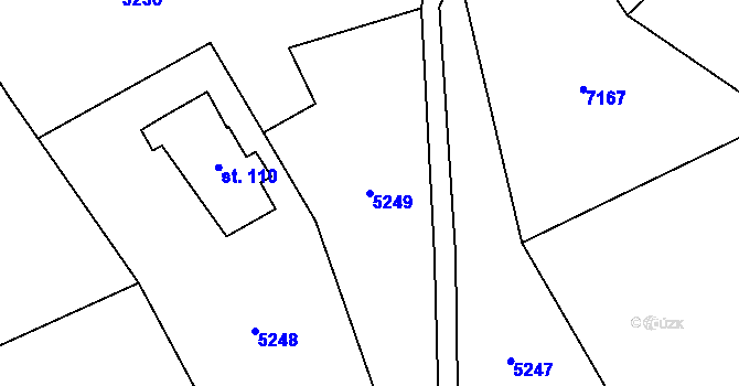 Parcela st. 5249 v KÚ Javornice, Katastrální mapa