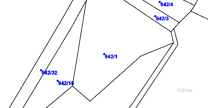 Parcela st. 942/1 v KÚ Javorník u Vlašimi, Katastrální mapa