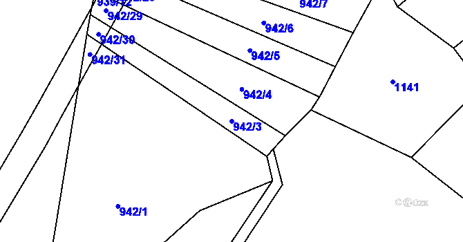 Parcela st. 942/3 v KÚ Javorník u Vlašimi, Katastrální mapa