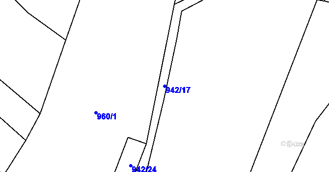 Parcela st. 942/17 v KÚ Javorník u Vlašimi, Katastrální mapa