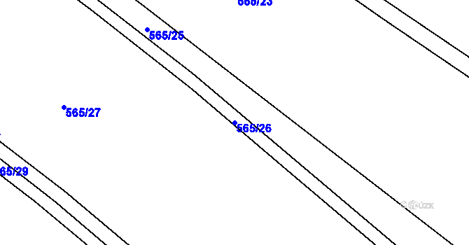 Parcela st. 565/26 v KÚ Javorník u Stach, Katastrální mapa