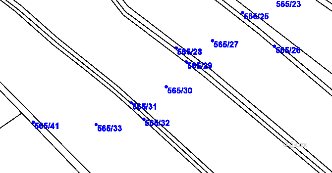 Parcela st. 565/30 v KÚ Javorník u Stach, Katastrální mapa