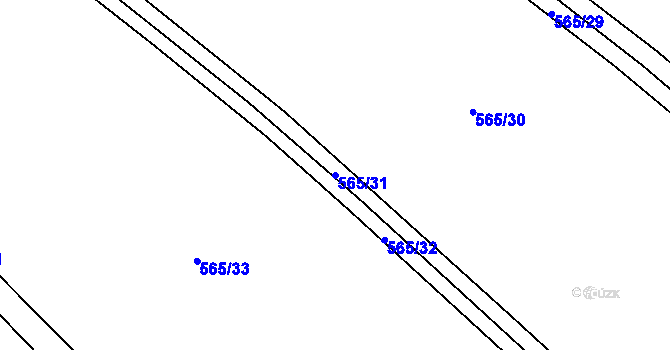 Parcela st. 565/31 v KÚ Javorník u Stach, Katastrální mapa