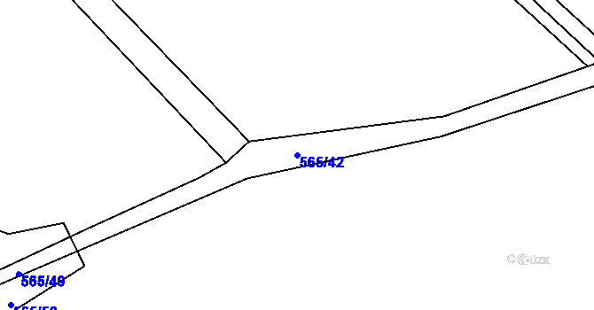 Parcela st. 565/42 v KÚ Javorník u Stach, Katastrální mapa