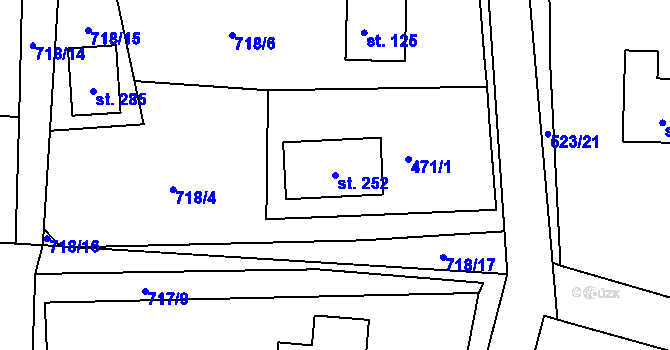 Parcela st. 252 v KÚ Javorník u Svitav, Katastrální mapa