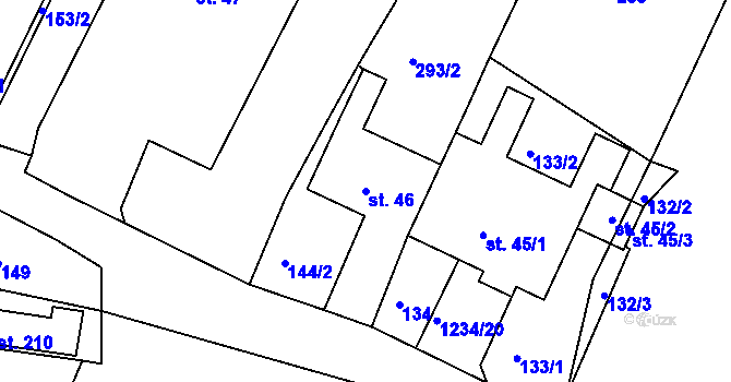 Parcela st. 46 v KÚ Javorník u Svitav, Katastrální mapa