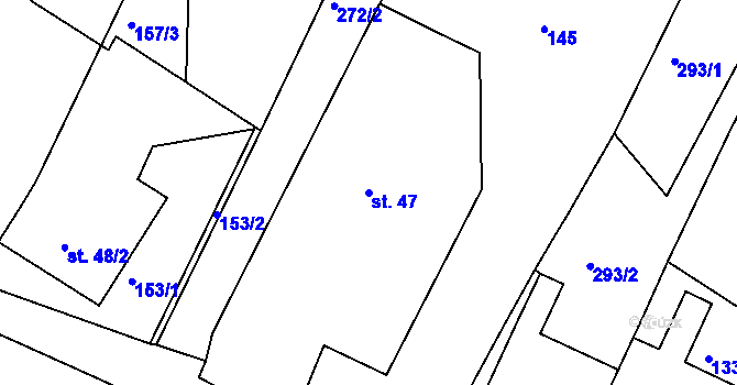 Parcela st. 47 v KÚ Javorník u Svitav, Katastrální mapa