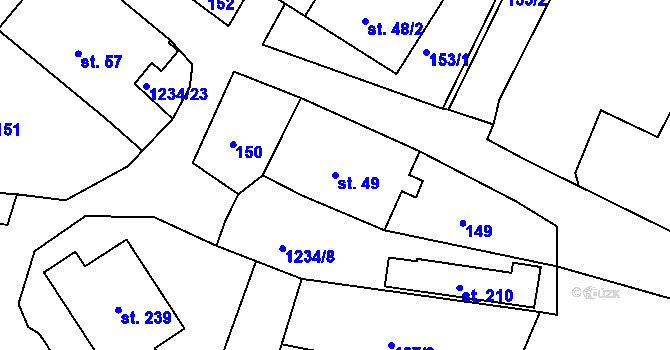 Parcela st. 49 v KÚ Javorník u Svitav, Katastrální mapa