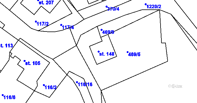 Parcela st. 148 v KÚ Javorník u Svitav, Katastrální mapa