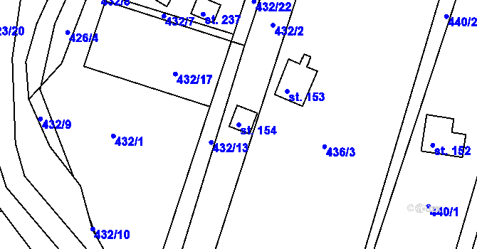 Parcela st. 154 v KÚ Javorník u Svitav, Katastrální mapa