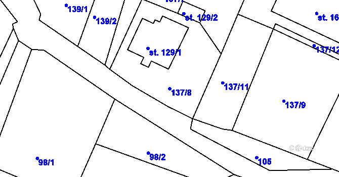 Parcela st. 137/8 v KÚ Javorník u Svitav, Katastrální mapa
