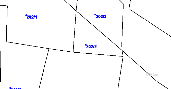 Parcela st. 202/2 v KÚ Javorník u Svitav, Katastrální mapa