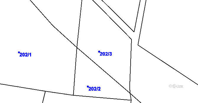 Parcela st. 202/3 v KÚ Javorník u Svitav, Katastrální mapa