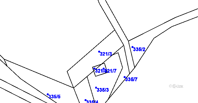 Parcela st. 321/3 v KÚ Javorník u Svitav, Katastrální mapa