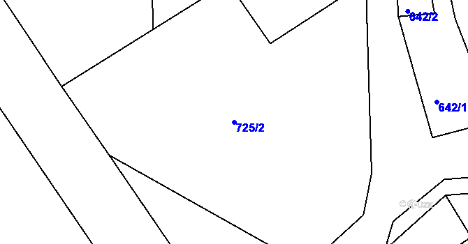 Parcela st. 725/2 v KÚ Javorník u Svitav, Katastrální mapa