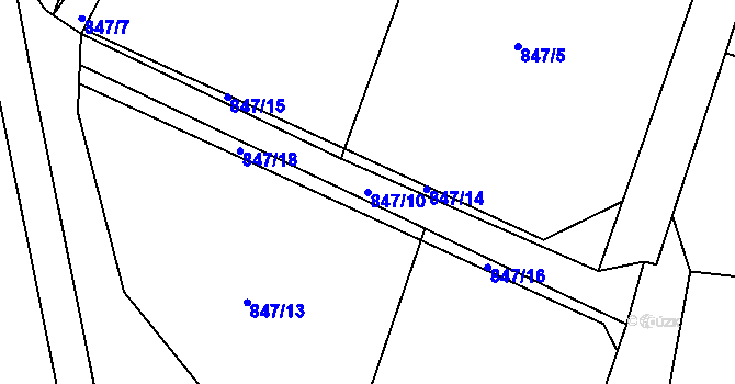 Parcela st. 847/10 v KÚ Javorník u Svitav, Katastrální mapa
