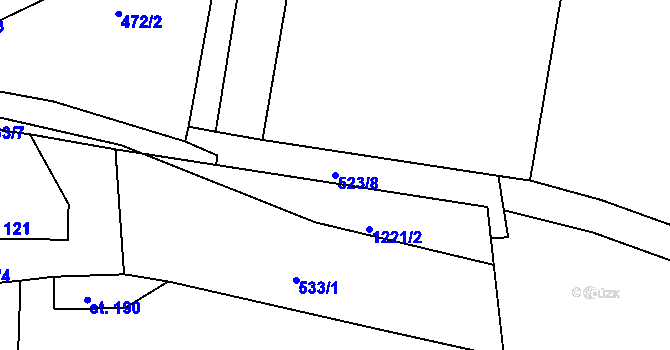 Parcela st. 523/8 v KÚ Javorník u Svitav, Katastrální mapa