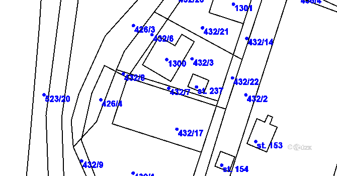 Parcela st. 432/7 v KÚ Javorník u Svitav, Katastrální mapa
