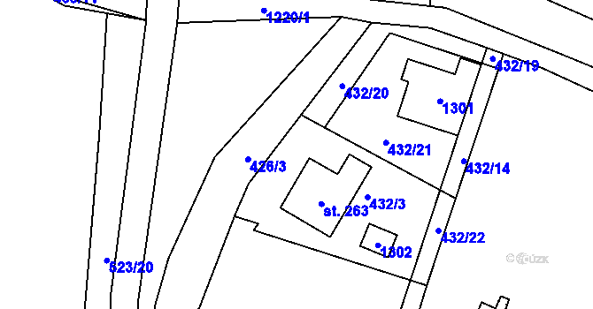 Parcela st. 432/6 v KÚ Javorník u Svitav, Katastrální mapa