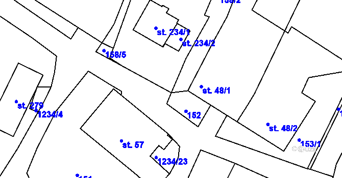 Parcela st. 158/4 v KÚ Javorník u Svitav, Katastrální mapa