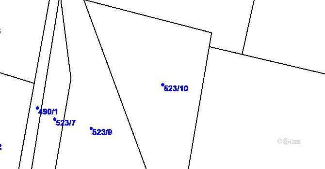 Parcela st. 523/10 v KÚ Javorník u Svitav, Katastrální mapa