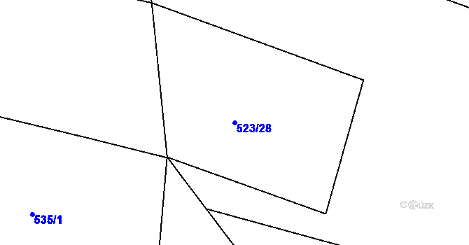 Parcela st. 523/28 v KÚ Javorník u Svitav, Katastrální mapa