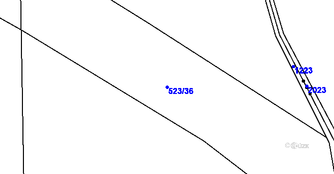 Parcela st. 523/36 v KÚ Javorník u Svitav, Katastrální mapa