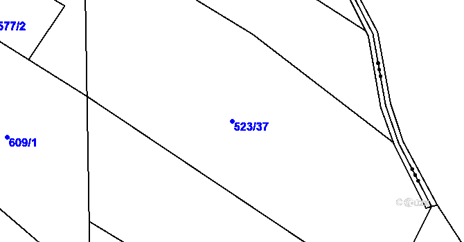 Parcela st. 523/37 v KÚ Javorník u Svitav, Katastrální mapa