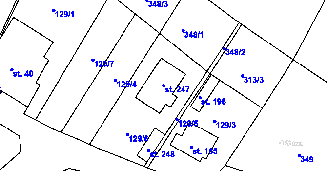 Parcela st. 247 v KÚ Javorník u Svitav, Katastrální mapa