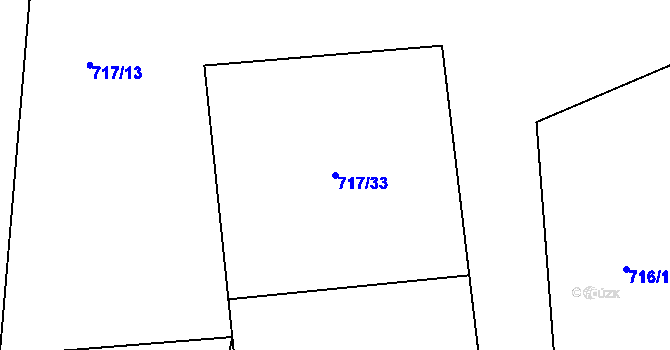 Parcela st. 717/33 v KÚ Javorník u Svitav, Katastrální mapa