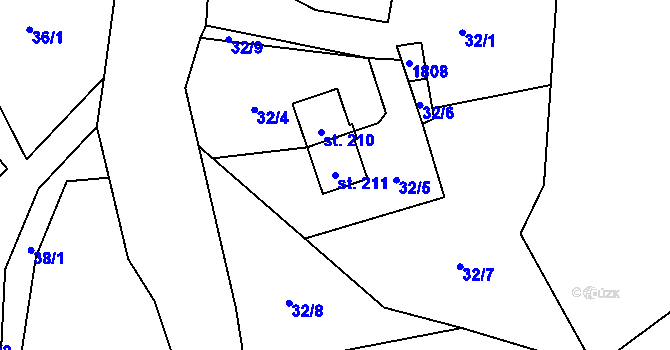 Parcela st. 211 v KÚ Javorník v Krkonoších, Katastrální mapa