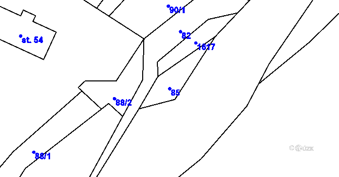 Parcela st. 85 v KÚ Javorník v Krkonoších, Katastrální mapa